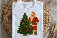 Oil painted Santa and Tree png design for T-shirts Product Image 5