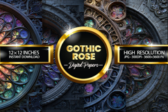 Gothic Rose Digital Papers - 04 variations Product Image 1
