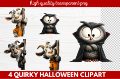 Quirky Halloween Clipart | Cute Spooky Character PNG Illustr Product Image 1