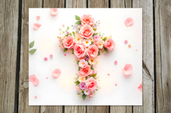 Christian cross &amp; flowers 2 | 4 Faith Skinny tumbler designs Product Image 4