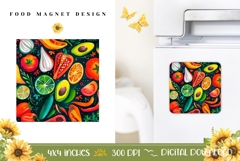 Cartoon Vegetables Magnet, Chili Peppers Magnet Template Product Image 1