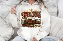 Believe PNG, Christmas Train Vintage Polar Sublimation Product Image 6