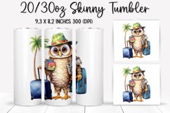 Owl on Vacation Sublimation - Tumbler Sublimation Design Product Image 1