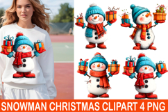 Whimsical Snowman Christmas Clipart Product Image 1