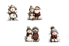 Whimsical Snowman, JPG, Junk Journal Product Image 5