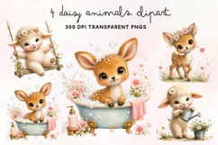 Daisy Animals Clipart PNG Product Image 1