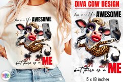 Funny Glamorous Cow Sublimation, Sassy Quotes PNG Product Image 1