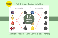 PreSchool 12 Fruit Vegetable Shadow Matching Activity Pages Product Image 8