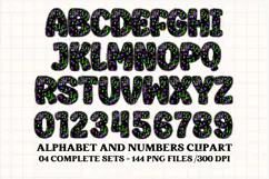 Neon Glitter Alphabet png clipart,neon glitter letter doodle Product Image 2