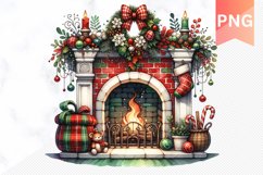 Christmas Fireplace Clipart Bundle - Christmas Sublimation Product Image 8