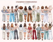 Hippie Girls Clipart Portrait Creator Product Image 5