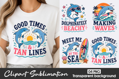 Cute Dolphin Clipart Sublimation PNG Product Image 1