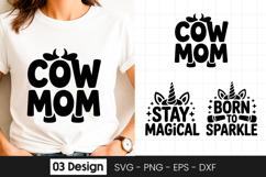 Cow Mom Funny Farm Quote T Shirt SVG PNG Product Image 1