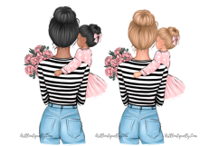 Mom and Daughter Clipart Set Product Image 9