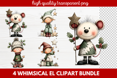Whimsical Elf Clipart | Cute Christmas Elf PNG Illustration Product Image 1