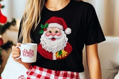 Faux Yarn Santa Claus Sublimation Png, Yarn Christmas Png. Product Image 7