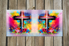 Christian cross &amp; flowers | Faith Sublimation Mug design P2 Product Image 4