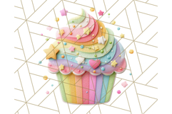 Paper Cupcake Clipart Layered Paper Scrapbook Collage Png Product Image 4