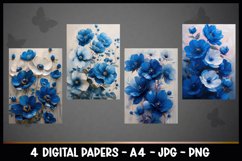 4 Beautiful Flowers Digital Papers I Junk Journal Pages Product Image 2