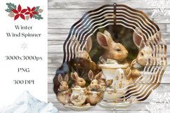 3D Christmas Rabbits Wind Spinner, Christmas Rabbits PNG Product Image 1