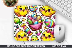Mouse Pad Sublimation, Easter Bunny Mouse Pad PNG Design Product Image 1