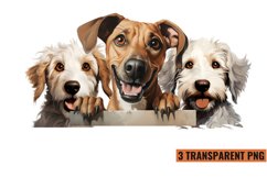 Peeking Dog Collection Clipart, Dog Collection Sublimation Product Image 1