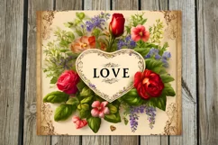 Vintage Love| 4 Skinny tumbler sublimation designs P2 Product Image 4