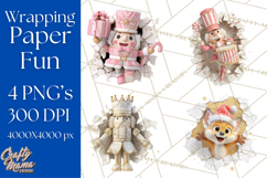 Festive Wall Burst Christmas Character PNG Clip Art Product Image 1