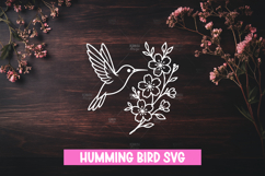 9 Humming Birds with Flowers SVG Product Image 9