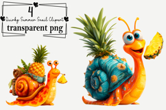 Quirky Summer Snail Clipart Watercolor PNG Product Image 1