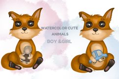 Baby animals watercolor bundle clipart. Sublimation baby Product Image 16