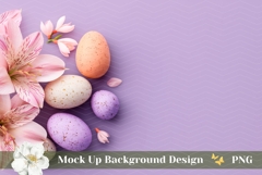 Easter Eggs Background PNG, Purple Background Mockup Product Image 1