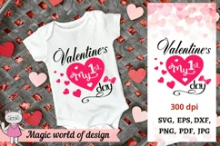 My First Valentines Day SVG, Valentines Day kids SVG, Product Image 1