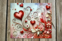 Watercolor hearts | 4 Skinny tumbler sublimationd designs2 Product Image 4