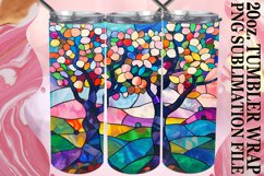 Colorful Tree Stained Glass Tumbler Wrap 20oz Product Image 1