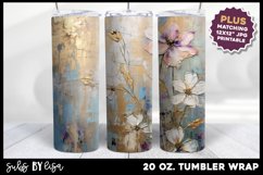 Flowers Printable Digital Art JPG &amp; 20 oz Tumbler Wrap PNG Product Image 2