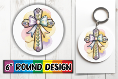 Timeless Sublimation Circle PNG, Cross and Bow Product Image 1