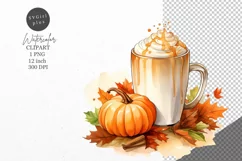 Thanksgiving clipart, Pumpkin spice latter clipart, Autumn Product Image 1
