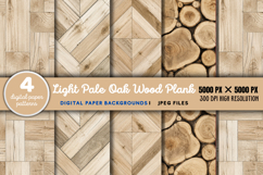 Light Pale Oak Wood Plank Digital Paper JPG Product Image 1
