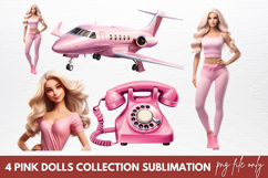 Pink Dolls Collection Sublimation Clipart Product Image 1