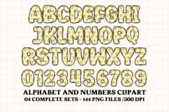 Cute Kids Monster Alphabet & Numbers doodle PNG Clipart Product Image 2