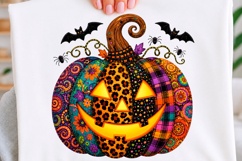Patchwork Halloween Png Tshirt Product Image 1