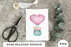 Little Teddy Bears with balloon PNG Product Image 8