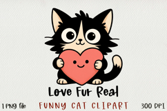 Cute &amp; Funny Cat Clipart, Sublimation PNG. Product Image 1