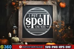 I put a spell on you SVG, Halloween Door Sign SVG Product Image 5