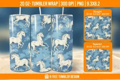 Horse Seemless Tumbler Wrap Designs, Sublimation Wrap Product Image 1