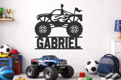 Monster Truck svg Round Sign Cut File Kids Room Decor Laser Product Image 2