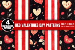 Red Valentines Day Patterns PNG Product Image 1