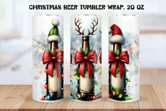 Funny christmas beer Tumbler Wrap|PNG. Product Image 1