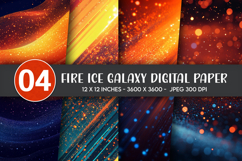 Fire Ice Galaxy Digital Paper Product Image 1